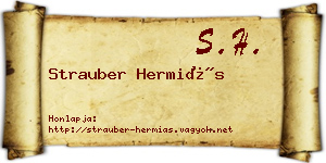 Strauber Hermiás névjegykártya